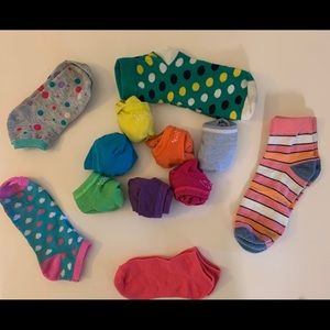 New Balance girls ankle and other assorted  socks